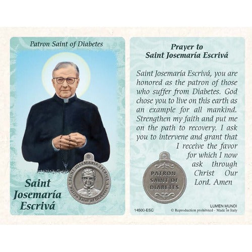 HEALING SAINT CARD - ST JOSEMARIA ESCRIVA - DIABETES