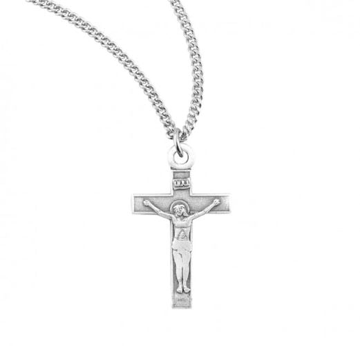 CHILD'S CRUCIFIX 0.7" STERLING SILVER ON 16" CHAIN