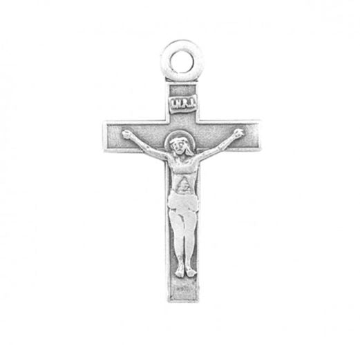 CHILD'S CRUCIFIX 0.7" STERLING SILVER ON 16" CHAIN