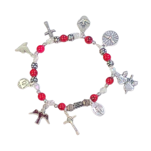 BRACELET - HOLY SPIRIT - GARNET STRETCH