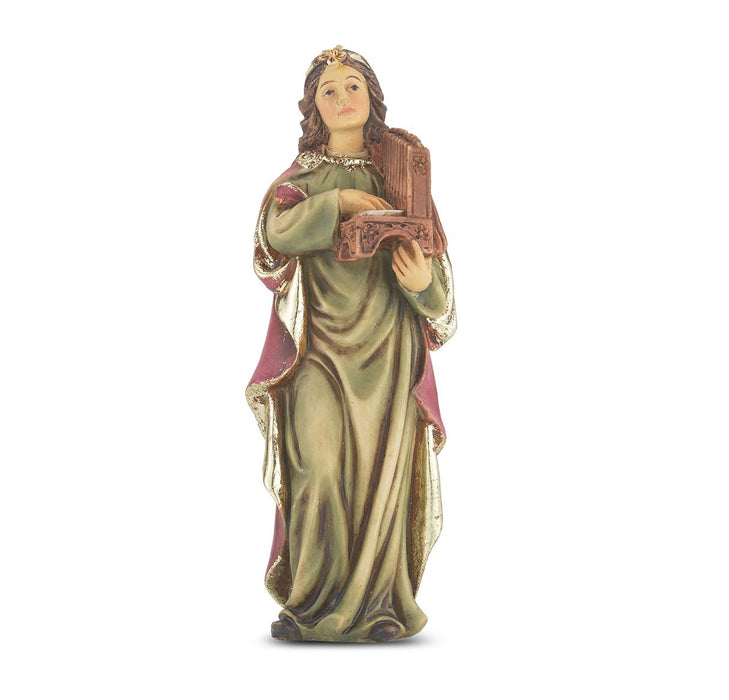 St Cecilia 4" Hand Painted Patron & Protector