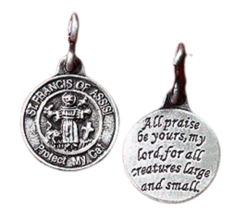 CAT PET MEDAL - ST FRANCIS & PRAYER