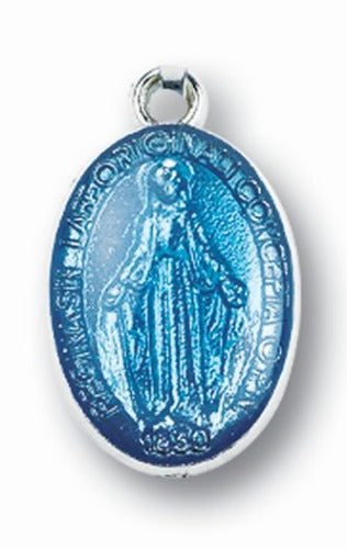 MIRACULOUS MEDAL - 1" BLUE ENAMEL (1 SIDE) - NO CHAIN