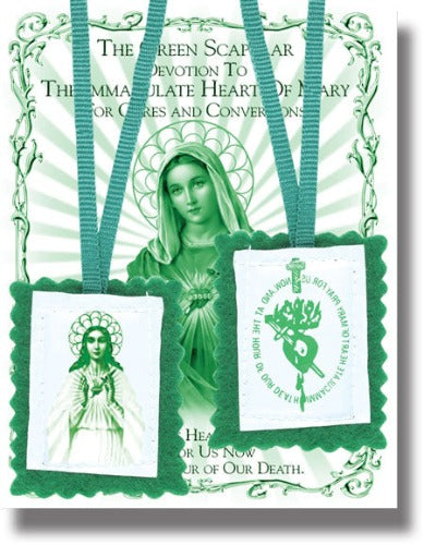 SCAPULAR - GREEN - NO PLASTIC COVER