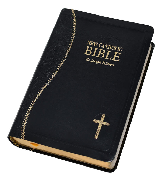 BIBLE: NEW CATHOLIC - ST. JOSEPH - BLACK FAUX LEATHER