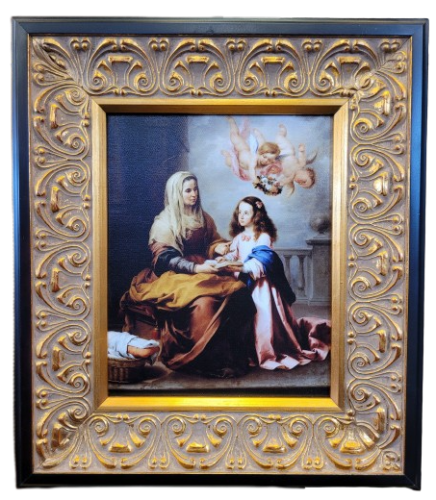 Saint Anne and the Virgin by Bartolomeo Esteban Murillo Framed Canvas