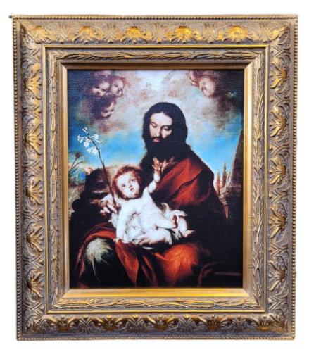 Saint Joseph and Child by Clemente De Torres Framed Canvas