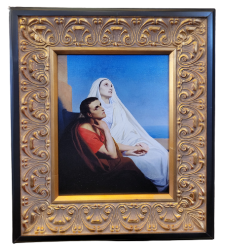 Saints Augustine and Monica by Ary Scheffer Framed Canvas