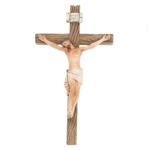 WALL CRUCIFIX - NATURAL CORPUS - 8" HIGH RENAISSANCE