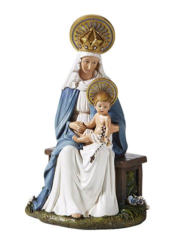 SEATED MADONNA & CHILD - 6.5" STONE/RESIN - HUMMEL