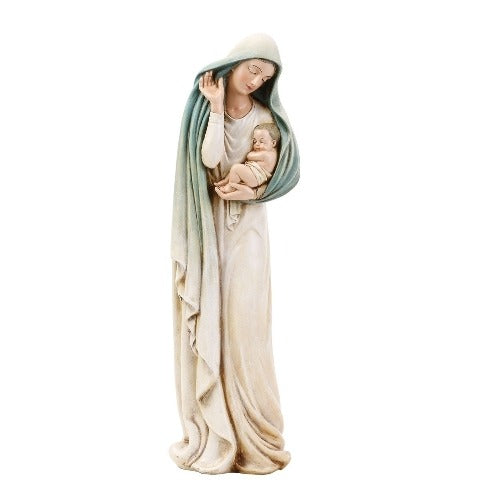 STATUE - MADONNA AND CHILD BLUE VEIL  - 12" HIGH