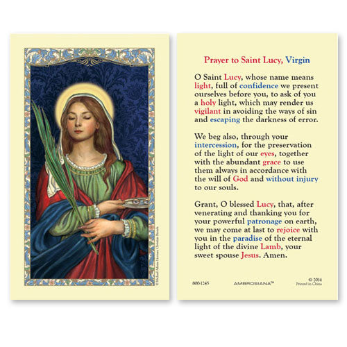 ST LUCY PRAYER TO — Gospa Missions