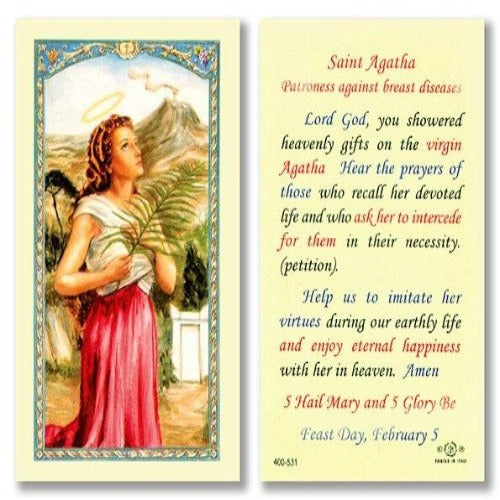 ST AGATHA - PRAYER CARD