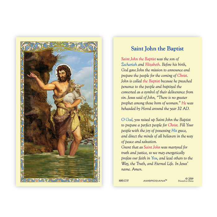 SAINT JOHN THE BAPTIST - BIO & PRAYER