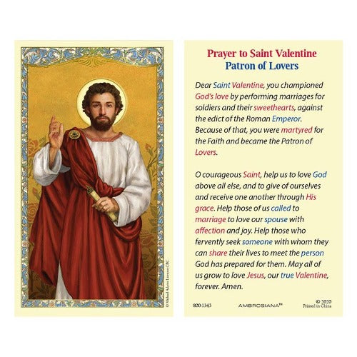 PRAYER TO ST VALENTINE - PATRON OF LOVERS