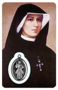 ST FAUSTINA - MEDAL ON PRAYER CARD