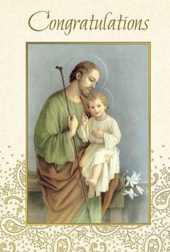 GREETING CARD - CONGRATULATIONS - ST JOSEPH AND JESUS