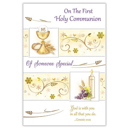 GREETING CARD - ON THE FIRST HOLY COMMUNION OF SOMEONE SPECIAL