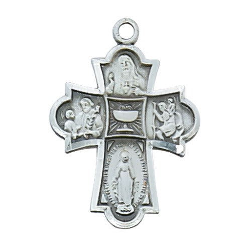 FOUR WAY FIRST COMMUNION MEDAL, 18" CHAIN