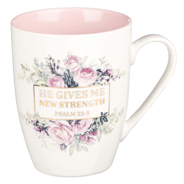 Coffee Mug New Strength Watercolor Floral 12oz