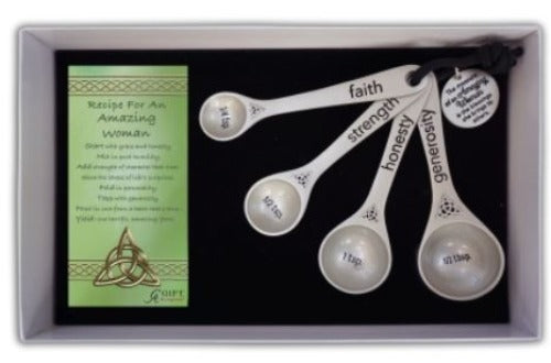 MEASURING SPOONS - IRISH AMAZING WOMAN  - 4 PIECES