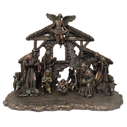 Veronese Nativity 11 Piece Set in Cold-Cast Bronze