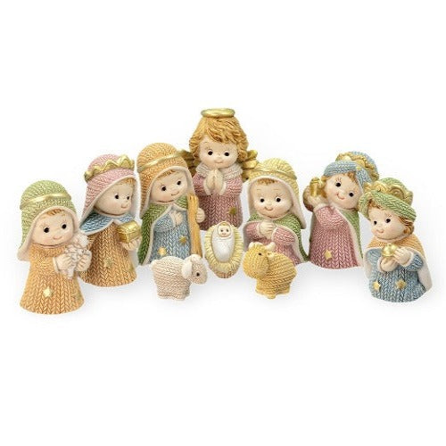 CHILD NATIVITY - PASTEL COLORS - 10 PIECE SET