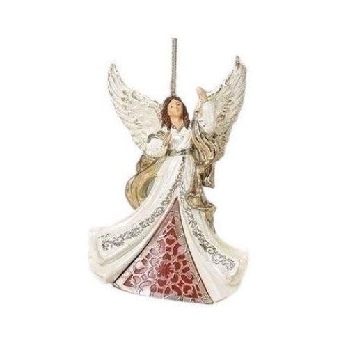 ORNAMENT ANGEL WHITE, RED AND GOLD