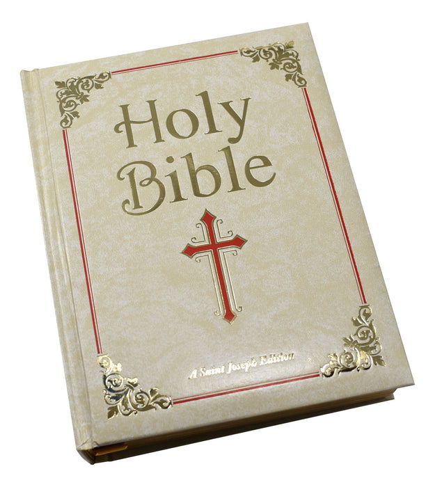 FAMILY BIBLE - NEW CATHOLIC - CREAM