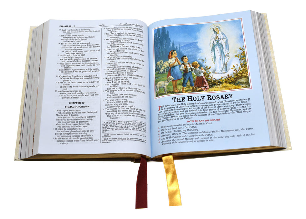 FAMILY BIBLE - NEW CATHOLIC - CREAM