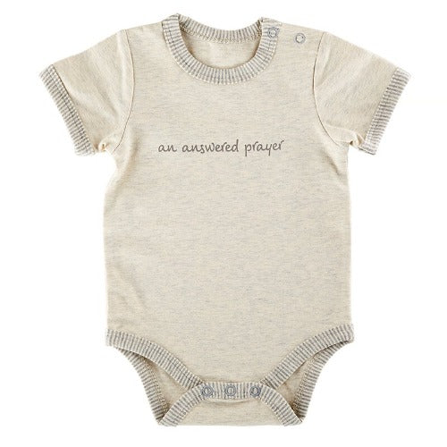 BABY ONESIE - ANSWERED PRAYER - 0-3 MONTHS - GRAY