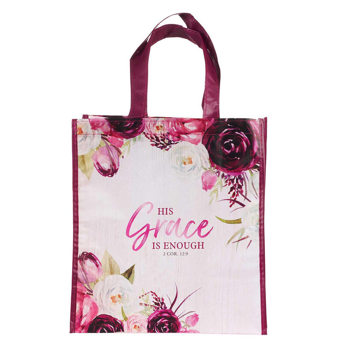 TOTE BAG - HIS GRACE - PLUM PINK - 14.3" X 12.6" X 7"