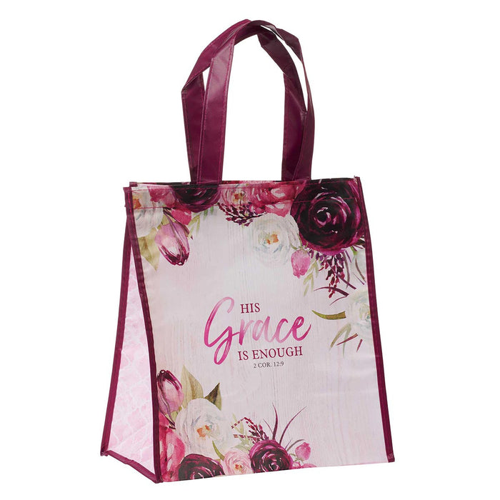 TOTE BAG - HIS GRACE - PLUM PINK - 14.3" X 12.6" X 7"