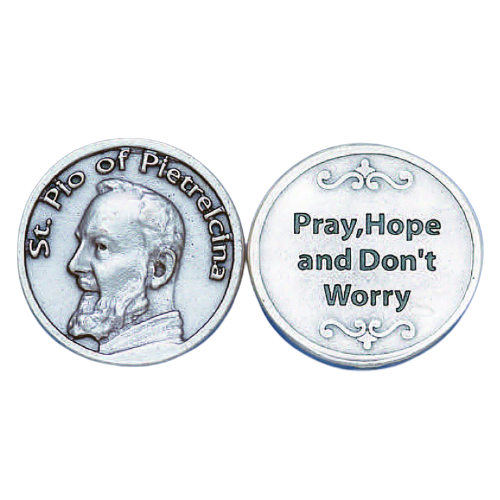 St Pio Pray, Hope and Don't Worry Pocket Token
