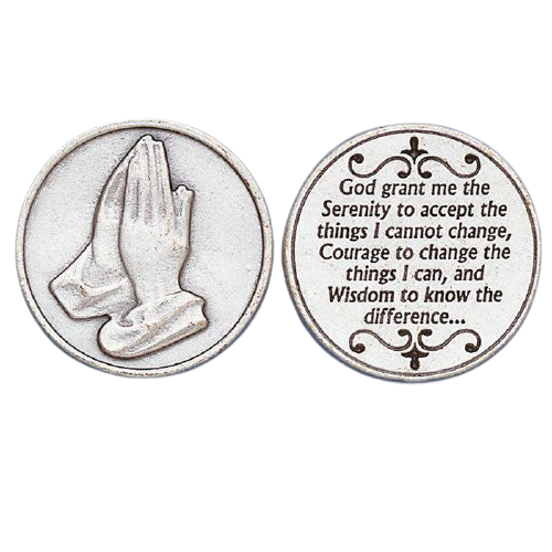 POCKET TOKEN - SERENITY PRAYER & PRAYING HANDS