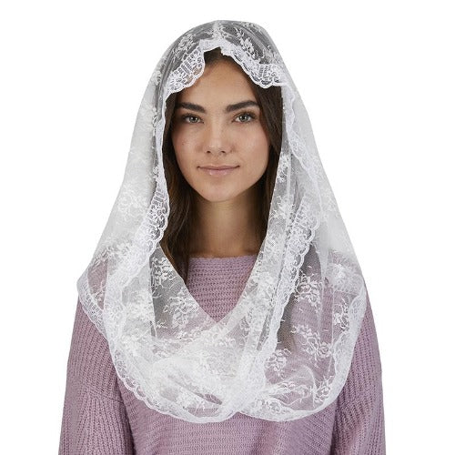 CHAPEL VEIL - WHITE LACE - INFINITY