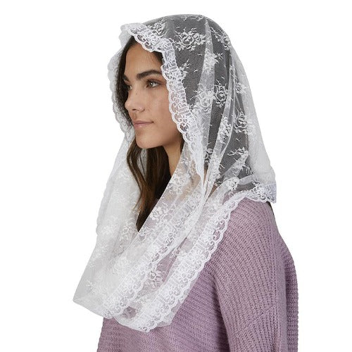 CHAPEL VEIL - WHITE LACE - INFINITY