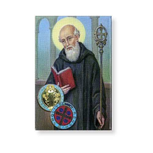 POSTCARD MAGNET - ST BENEDICT - 2 x 3" MINI