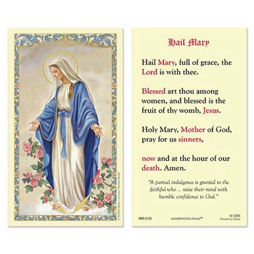 HOLY CARD - HAIL MARY - OUR LADY OF GRACE IMAGE