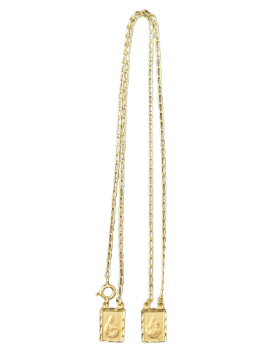 SCAPULAR - SM GP - .5" MEDAL - 9" CHAIN