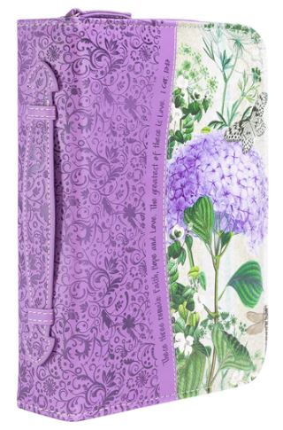 Bible Cover (L) Purple Hydrangea