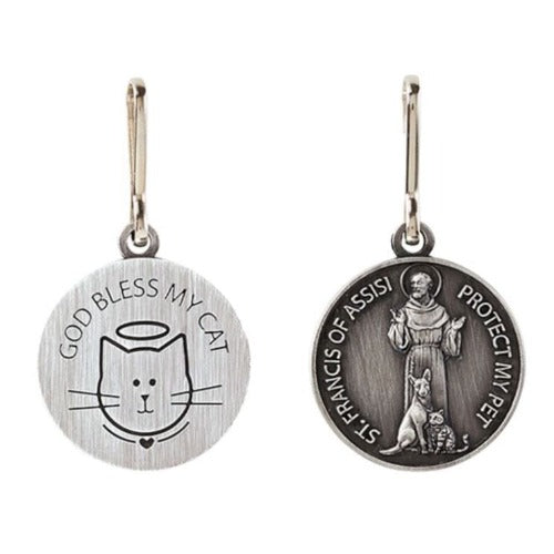 PET MEDAL - GOD BLESS MY CAT - ST. FRANCIS