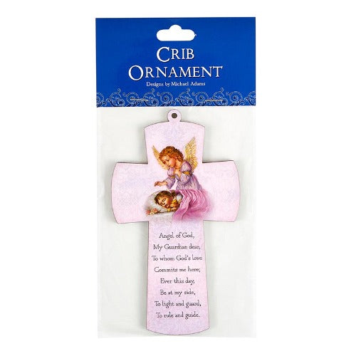 PRAYER CROSS - ANGEL OF GOD - PINK