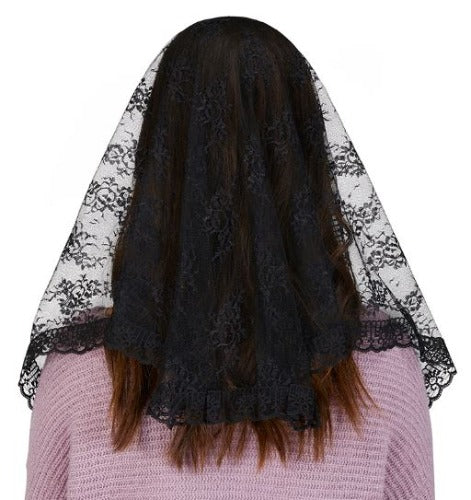 CHAPEL VEIL - BLACK LACE - TRADITIONAL