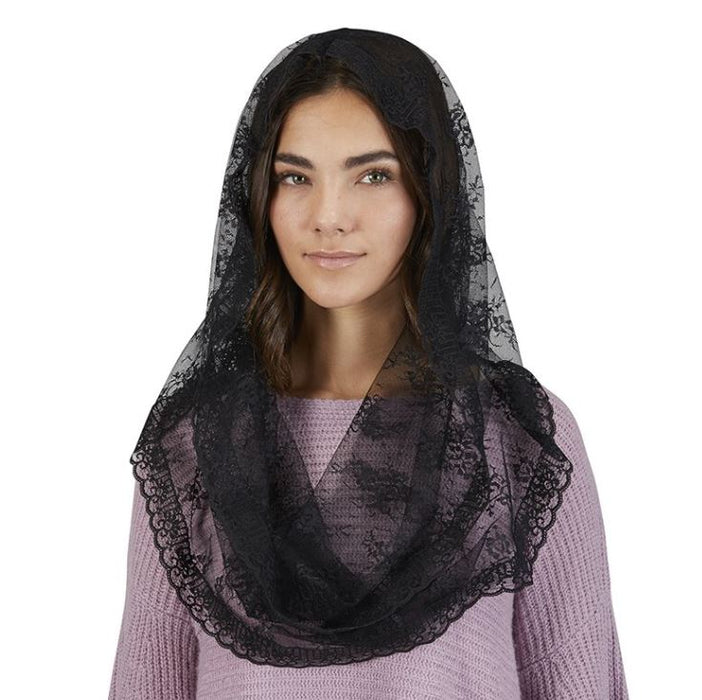 CHAPEL VEIL - BLACK LACE - INFINITY