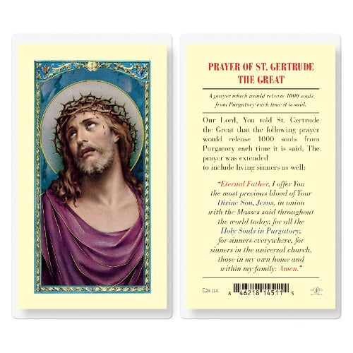 PRAYER TO ST GERTRUDE THE GREAT HOLY CARD