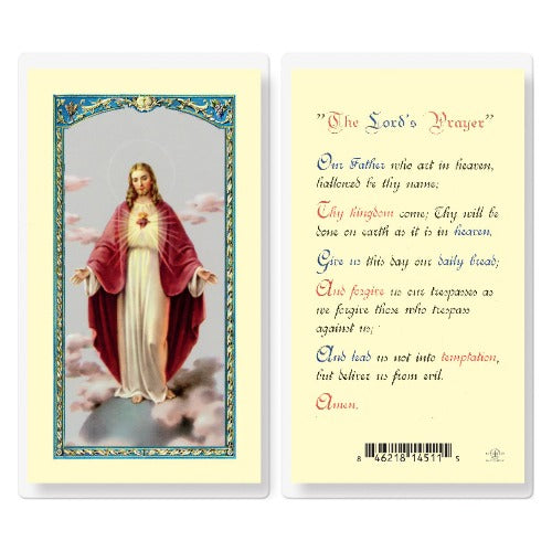 LORD'S PRAYER GLORIOUS JESUS IMAGE HOLY CARD