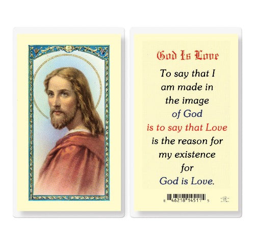 GOD IS LOVE HEAD OF CHRIST IMAGE HOLY CARD