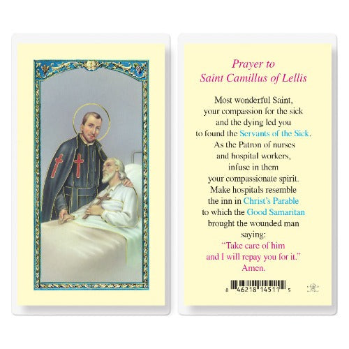 PRAYER TO ST CAMILLUS de LELLIS HOLY CARD