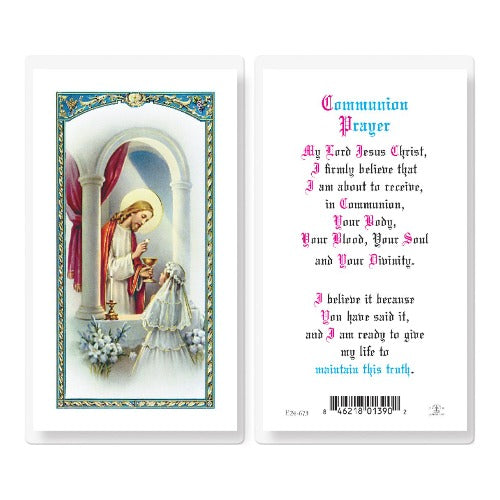 COMMUNION PRAYER GIRL HOLY CARD